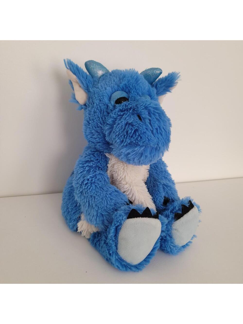 Warmies Cozy Plush-Dragon Blue Large Therapy Microwavable Heatable Weight ed Toy
